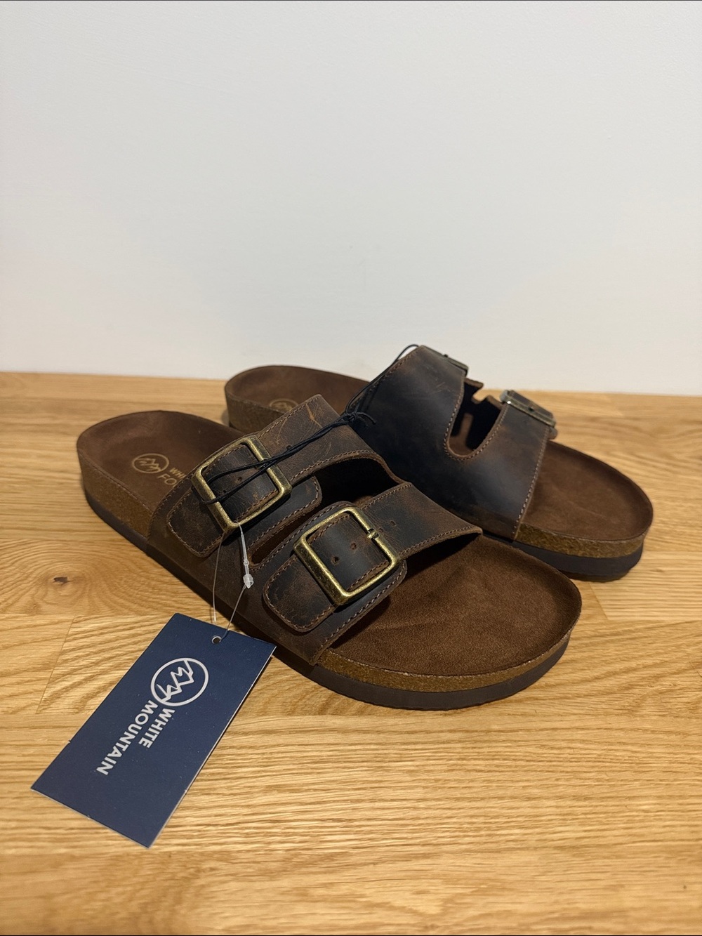 White Mountain Hampton Leather Slide Sandals